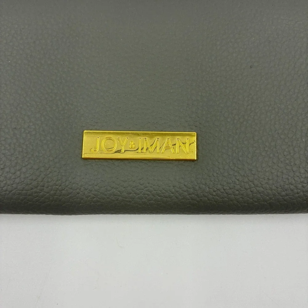 JOY & IMAN‎ Women's Green Pebbled Split Leather Zip  Wristlet Wallet Organizer